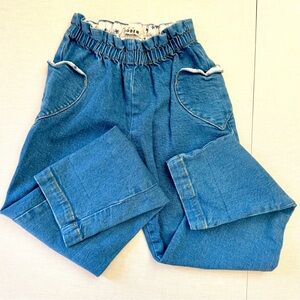 Mini Boden paper bag elastic waistband heart pockets pants